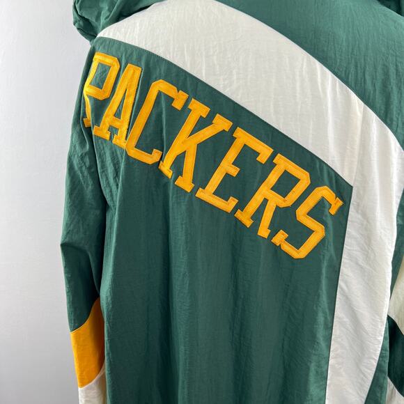 Mitchell & Ness Throwbacks NFL Green Bay PACKERS Full Zip Windbreaker Hood XL - Picture 7 of 11